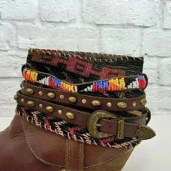 Sbicca Vintage Collection Cleodora Brown  Leather Bootie  Shoes Sz 8.5 - Picture 6 of 16